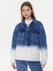 Tommy Jeans Kurtka jeansowa Trucker DW0DW14848 Niebieski Oversize. Niebieskie kurtki Tommy Jeans, m, bez wzorów, z bawełny, bez kaptura. Za 399.99 zł.