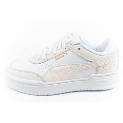 Buty do chodzenia damskie Puma 37987102. Białe buty treningowe Puma, bez wzorów, z materiału, bez zapięcia, trekkingowe. Za 179.00 zł.
