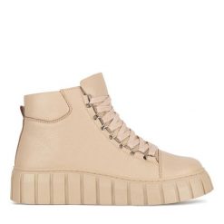 Botki Sergio Bardi. Brązowe botki Sergio Bardi, bez wzorów, bez obcasa, na koturnie, bez zapięcia. Za 174.99 zł.