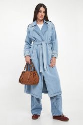 Płaszcz damski jeansowy LIU JO. Płaszcze Liu Jo, bez wzorów, z jeansu, bez kaptura. Za 1,289.00 zł.