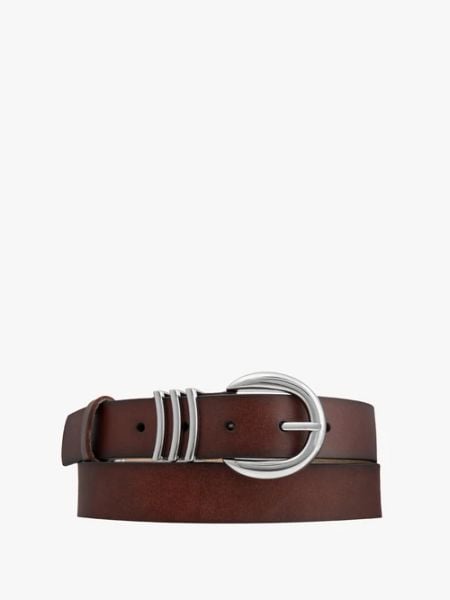 Brązowy pasek ze skóry licowej. Brązowe paski Ryłko, bez wzorów, ze skóry, eleganckie. Za 129.99 zł.