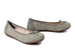RIEKER 43850-52 green combination, baleriny damskie. Zielone baleriny Rieker, bez wzorów, bez obcasa, bez zapięcia. Za 289.90 zł.