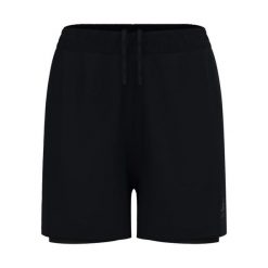 Pantalon Odlo Short 2-en-1 Essential. Czarne szorty ODLO, bez wzorów, sportowe. Za 269.99 zł.