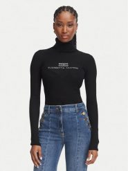 Elisabetta Franchi Golf MK-18B-66E2-V320 Czarny Slim Fit. Czarne swetry Elisabetta Franchi, bez wzorów, z wełny, bez ramiączek. Za 1,369.00 zł.