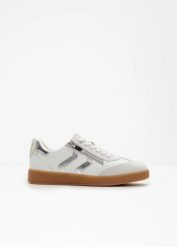 Sneakersy marki Marco Tozzi w stylu retro. Białe buty sportowe lifestyle bonprix, bez wzorów, retro, bez zapięcia. Za 129.99 zł.