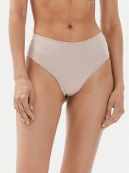 Tommy Hilfiger Stringi UW0UW05216 Beżowy. Brązowe stringi Tommy Hilfiger, bez wzorów, z syntetyku. Za 89.99 zł.
