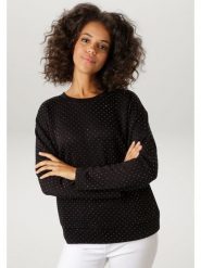 Aniston Bluza w kolorze czarnym rozmiar: 48. Czarne bluzy Aniston, bez wzorów, bez kaptura. Za 130.99 zł.