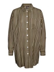 Vero Moda Koszula "Ilisa" w kolorze oliwkowo-białym rozmiar: L. Białe koszule Vero Moda, l, bez wzorów, bez kołnierzyka, bez ramiączek. Za 79.03 zł.