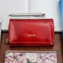 Portfel damski skórzany czerwony SKÓRA duży F57. Czerwone portfele bez wzorów, ze skóry. Za 109.99 zł.