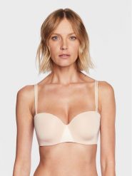 Chantelle Biustonosz bardotka Essential C15G50 Beżowy. Brązowe biustonosze Chantelle, bez wzorów, z syntetyku. Za 239.99 zł.