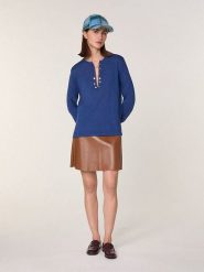 Rodier Wełniany sweter w kolorze niebieskim rozmiar: XL. Niebieskie swetry Rodier, xl, bez wzorów, z wełny, bez ramiączek. Za 295.99 zł.