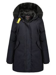 Geographical Norway Parka "Cherifa" w kolorze granatowym rozmiar: M. Niebieskie płaszcze Geographical Norway, m, z aplikacjami, bez kaptura. Za 259.74 zł.