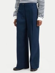 Tommy Hilfiger Spodnie materiałowe Dressing WW0WW50135 Granatowy Wide Leg. Niebieskie spodnie materiałowe Tommy Hilfiger, bez wzorów, z bawełny. Za 699.99 zł.