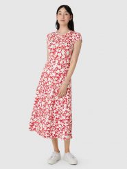 Les Lunes Sukienka "Sienna" w kolorze czerwono-białym rozmiar: S. Białe sukienki Les Lunes, s, bez wzorów, bez kołnierzyka, bez ramiączek, midi, rozkloszowane. Za 252.99 zł.