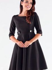 Sukienka Model A520 Black - awama. Czarne sukienki Awama, l, bez wzorów, z elastanu, bez kołnierzyka, plus size, bez ramiączek, mini, rozkloszowane. Za 347.66 zł.