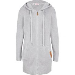 Płaszcz dzianinowy. Niebieskie płaszcze bonprix, bez wzorów, z dzianiny, z kapturem. Za 169.99 zł.