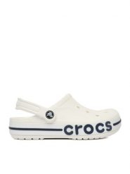 Crocs Klapki Bayaband Clog 205089-126 Biały. Białe klapki Crocs, bez wzorów, z tworzywa sztucznego, bez obcasa, bez zapięcia. Za 229.99 zł.