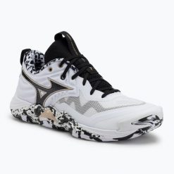 Buty do siatkówki Mizuno Wave Momentum Elite. Białe buty do biegania Mizuno, bez wzorów, z gumy, bez zapięcia, do biegania, mizuno wave. Za 499.99 zł.
