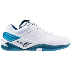 Buty halowe Mizuno Wave Stealth Neo. Niebieskie buty treningowe Mizuno, bez wzorów, bez zapięcia, do piłki ręcznej, mizuno wave. Za 713.40 zł.