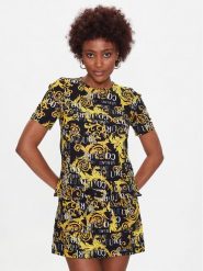 Versace Jeans Couture Sukienka codzienna 74HAO9A6 Czarny Regular Fit. Czarne sukienki Versace Jeans Couture, na co dzień, bez wzorów, z jeansu, bez kołnierzyka, bez ramiączek, proste. Za 779.99 zł.