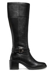 Geox Skórzane kozaki "Serilda" w kolorze czarnym rozmiar: 40. Czarne kozaki Geox, na zimę, bez wzorów, bez obcasa, bez zapięcia. Za 429.95 zł.