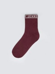 Skarpety damskie długie bordowe Bordi 604. Czerwone skarpetki BIG STAR, bez wzorów, z bawełny. Za 19.99 zł.