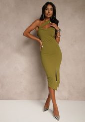 Jasnozielona Koktajlowa Sukienka Typu Bodycon o Asymetrycznym Kroju Haliannea. Zielone sukienki Renee, na co dzień, l, bez wzorów, wizytowe, z asymetrycznym kołnierzem, bez ramiączek, asymetryczne. Za 74.99 zł.