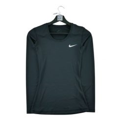 Second life - Nike koszulka damska Dri-Fit - Jak nowy. Czarne t-shirty sportowe Nike, l, bez wzorów, z materiału, bez ramiączek, na fitness i siłownię, dri-fit (nike). Za 106.46 zł.