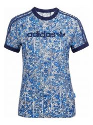 Adidas Koszulka sportowa "Originals x Liberty Cali" w kolorze niebieskim rozmiar: XXS. Niebieskie t-shirty sportowe adidas, xxs, bez wzorów, bez ramiączek, outdoorowe. Za 154.95 zł.