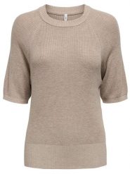 ONLY Sweter w kolorze beżowym rozmiar: S. Brązowe swetry ONLY, s, bez wzorów, z wiskozy, klasyczne, bez ramiączek. Za 79.40 zł.