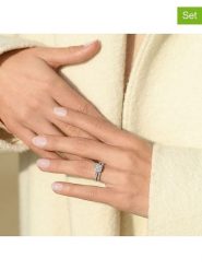 CARATELLI Złote pierścionki (2 szt.) "Mon vue le plus cher" z diamentami rozmiar: 58. Szare pierścionki CARATELLI, z diamentem, złote. Za 2,862.99 zł.