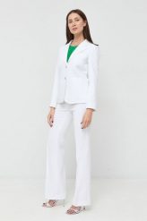 MICHAEL Michael Kors spodnie damskie kolor biały proste medium waist. Białe spodnie materiałowe MICHAEL Michael Kors, bez wzorów, z materiału. Za 1,389.90 zł.