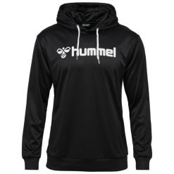 Bluza z kapturem Hummel Logo. Czarne bluzy Hummel, bez wzorów, sportowe, bez ramiączek, z kapturem. Za 170.50 zł.