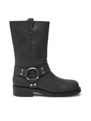 ONLY Shoes Botki Bax 15329812 Czarny. Czarne botki ONLY SHOES, bez wzorów, ze skóry, bez obcasa, na płaskiej podeszwie, bez zapięcia. Za 199.99 zł.