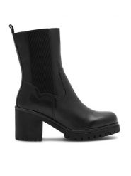 Lasocki Botki WI16-GATA-02 Czarny. Czarne botki Lasocki, bez wzorów, z materiału, bez obcasa, na słupku, bez zapięcia. Za 179.99 zł.