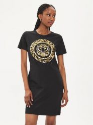 Just Cavalli Sukienka codzienna 76PAOG12 Czarny Regular Fit. Czarne sukienki Just Cavalli, na co dzień, xs, bez wzorów, z bawełny, bez kołnierzyka, bez ramiączek, proste. Za 319.99 zł.