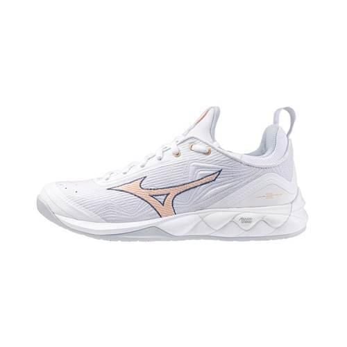 Buty siatkarskie damskie Mizuno Wave Luminous 2. Białe buty do biegania Mizuno, bez wzorów, z gumy, bez zapięcia, do biegania, mizuno wave. W wyprzedaży za 588.75 zł.