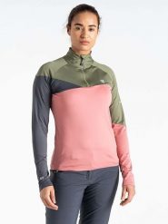 Dare 2b Koszulka funkcyjna "Ice II CoreStretch" w kolorze różowo-oliwkowo-antracytowym rozmiar: 42. Brązowe t-shirty sportowe Dare 2b, bez wzorów, z materiału, bez ramiączek, outdoorowe. Za 139.20 zł.