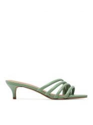 Eva Longoria Klapki EL-05-03-000358 Zielony. Zielone klapki Eva Longoria, bez wzorów, ze skóry, bez obcasa, bez zapięcia. Za 359.99 zł.