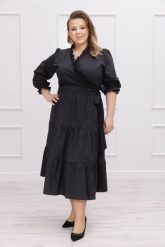 Sukienka Harmony Chic - elegancja i komfort w jednym PLUS SIZE XXL. Sukienki Moda Size Plus Iwanek, na spotkanie biznesowe, plus size, bez wzorów, z bawełny, eleganckie, bez kołnierzyka, plus size, bez ramiączek, mini, dopasowane. Za 379.90 zł.