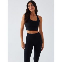 Stanik Sportowy BeShaped Morning Dew. Czarne biustonosze sportowe BESHAPED, bez wzorów, z elastanu, do biegania. Za 179.00 zł.