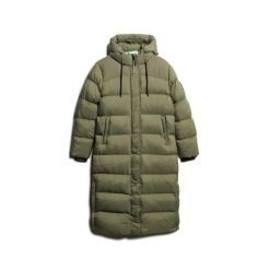 Damska kurtka puchowa Superdry. Zielone kurtki Superdry, l, bez wzorów, z gumy, klasyczne, bez kaptura. Za 765.60 zł.
