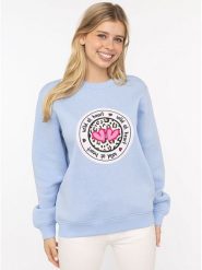 Zwillingsherz Bluza "Romy" w kolorze błękitnym rozmiar: L/XL. Niebieskie bluzy Zwillingsherz, l, bez wzorów, bez ramiączek, bez kaptura. Za 237.73 zł.