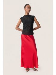 Soaked in Luxury Spódnica "Asja" w kolorze czerwonym rozmiar: M. Czerwone spódnice Soaked in Luxury, na imprezę, m, bez wzorów, z wiskozy, klasyczne, maxi, rozkloszowane. Za 175.26 zł.
