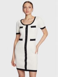 Fracomina Sukienka dzianinowa FS23SD5005K41701 Biały Slim Fit. Białe sukienki Fracomina, xl, bez wzorów, z dzianiny, bez kołnierzyka, bez ramiączek. Za 329.99 zł.