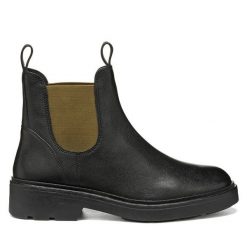 Sztyblety Geox. Brązowe botki Geox, bez wzorów, bez obcasa, na płaskiej podeszwie, bez zapięcia. Za 499.99 zł.