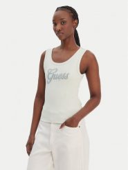 Guess Top W6GP22 K2954 Zielony Regular Fit. Zielone topy Guess, l, z aplikacjami, z syntetyku, bez kołnierzyka, bez ramiączek. Za 189.99 zł.