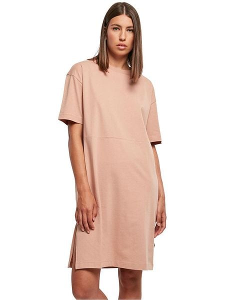 Urban Classics Sukienka w kolorze beżowym rozmiar: S. Brązowe sukienki Urban Classics, s, bez wzorów, z bawełny, bez kołnierzyka, bez ramiączek, mini. Za 52.42 zł.