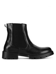 JENNY Botki WS6307-06 Czarny. Czarne botki Jenny, bez wzorów, bez obcasa, na płaskiej podeszwie, bez zapięcia. Za 127.99 zł.