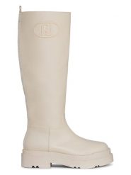 Liu Jo Kozaki w kolorze kremowym rozmiar: 36. Brązowe kozaki Liu Jo, na zimę, bez wzorów, bez obcasa, bez zapięcia. Za 382.89 zł.